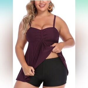 Avidlove Women Tankini Swimsuit Two Piece Bathing Suit with Shorts Sz Sm!! NEW🖤